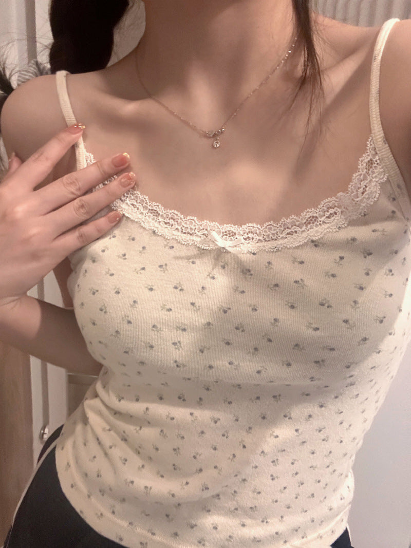 U-neck Floral Short Sleeve Tee