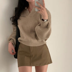 Dark Academia V-Neck Pullover Sweater