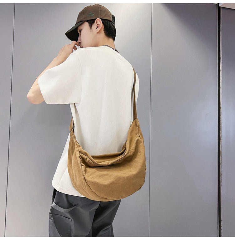 Vintage Wash Large Canvas Shoulder Bag - fairypeony