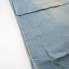 Washed Shirring Flap Pocket Cargo Jeans - fairypeony