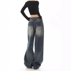 Vintage Dark Wash Baggy Boyfriend Jeans