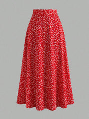 Floral Print Swing Maxi Skirt