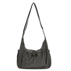 Vintage Checkered Print Crossbody Bag