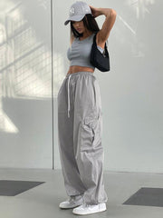 Vintage Oversized Parachute Cargo Pants - fairypeony