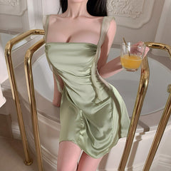 Women's Sling Strap Ice Silk Nightgown