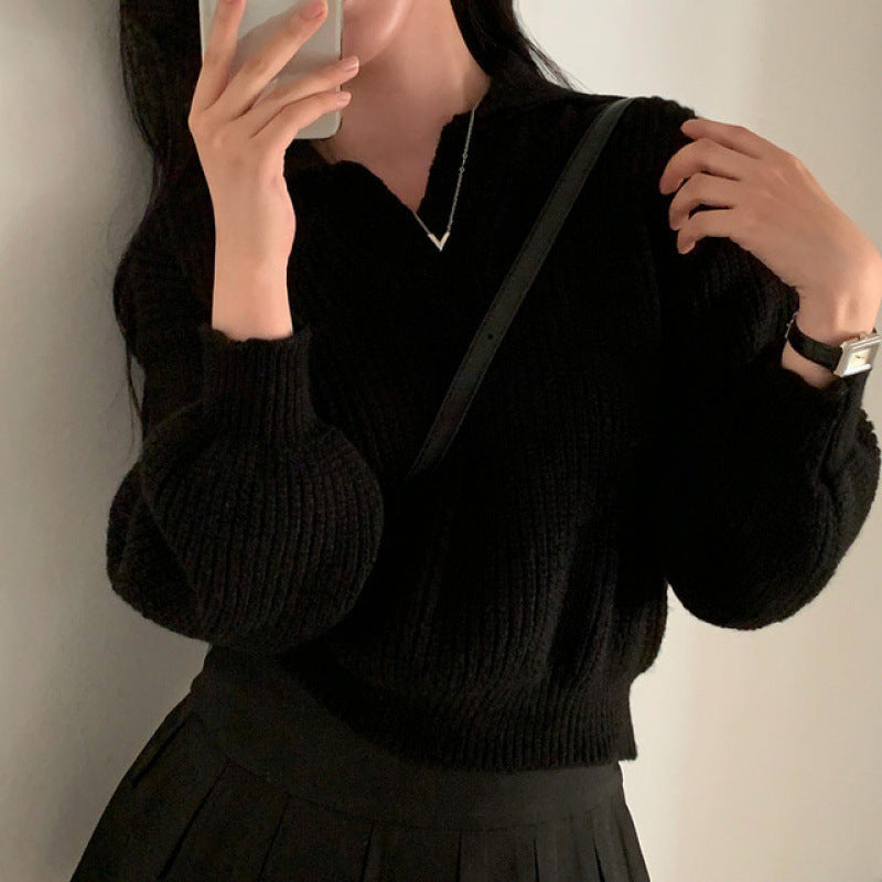 Dark Academia V-Neck Pullover Sweater