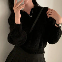 Dark Academia V-Neck Pullover Sweater