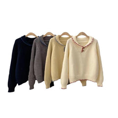 Knit Doll Collar Sweater