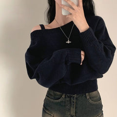 Single-Sided Off Shoulder Sweater