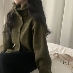 Knit Cardigan Jacket – Oversized Button-Front Sweater Coat