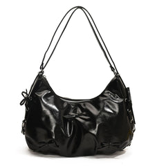 Side Lace Up Bow Pu Leather Backpack