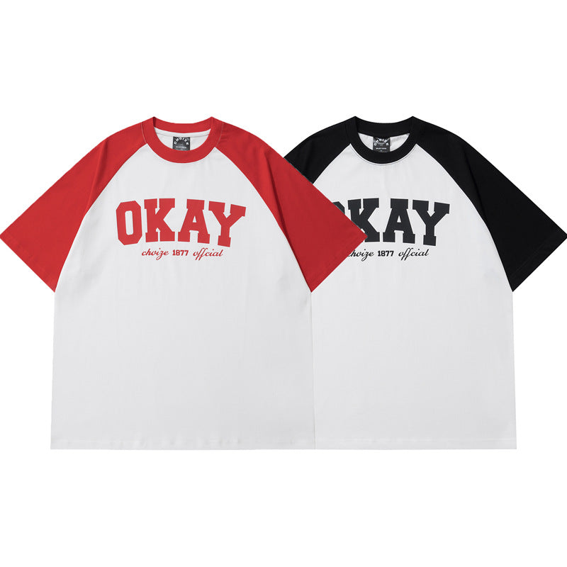 Vintage Letter Print Raglan Oversized T-shirt - fairypeony