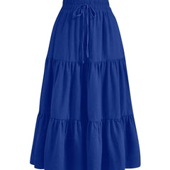 Solid Color Splicing Pleated Pocket Skirt - fairypeony