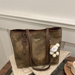 Aesthetic Pendant Pu Leather Tote Bag - fairypeony