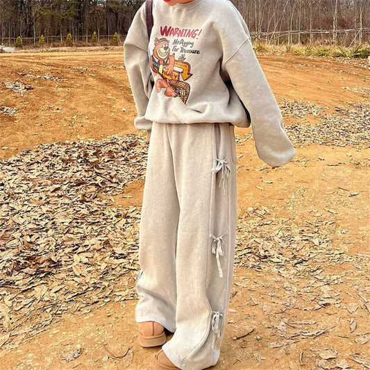 Aesthetic Side Bow Tie Sweatpants
