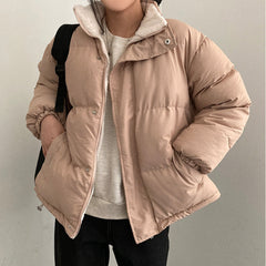 Solid Color Reversible Oversize Fleece Jacket