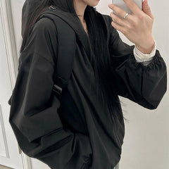 Vintage Solid Color Oversized Outdoor Jacket