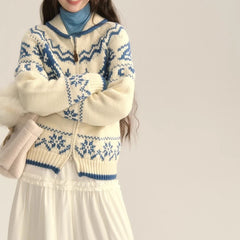 Vintage Fair Isle Zip Up Cardigan