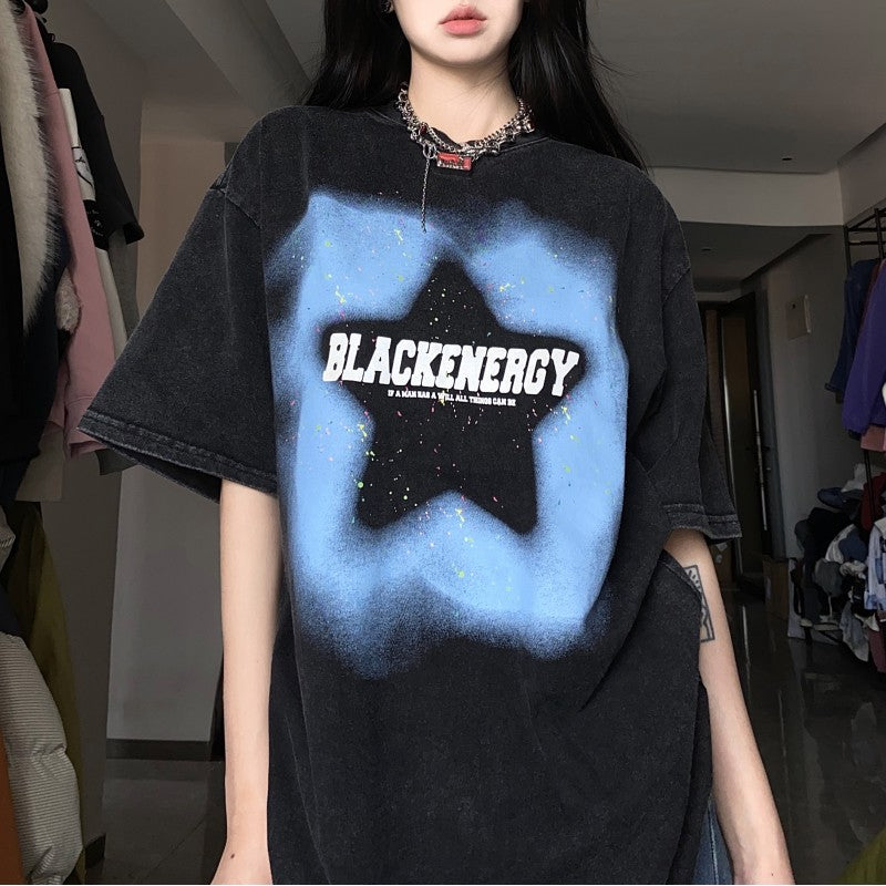 Vintage Cosmos Star Oversized Tee - fairypeony