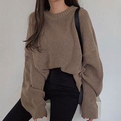 Solid Color Casual Oversized Sweater