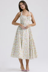 Floral Halter Neck Midi Dress