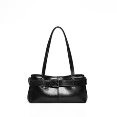 Buckled Key Pu Leather Shoulder Bag
