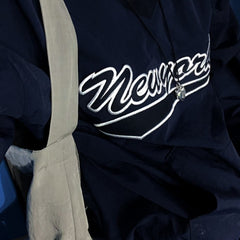 Vintage V-Neck Logo Embroidered Sweatshirt