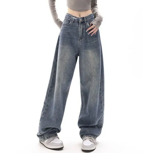 90s Washed High Waist Boyfriend Jeans - fairypeony