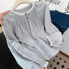 Floral Lantern Sleeve Blouse - fairypeony