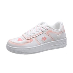 Cherry Blossom Powder Heart Patch Sneakers