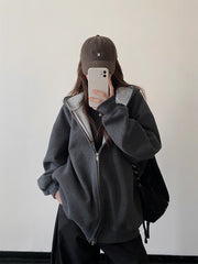 Boxy Heavyweight Hooded Cardigan Jacket