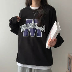 Vintage Logo Print Round Neck Sweatshirt