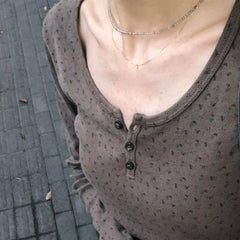 Vintage Floral Long Sleeve Slim Tee