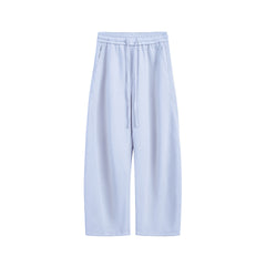 Solid-color straight-leg curved knife-style casual pants