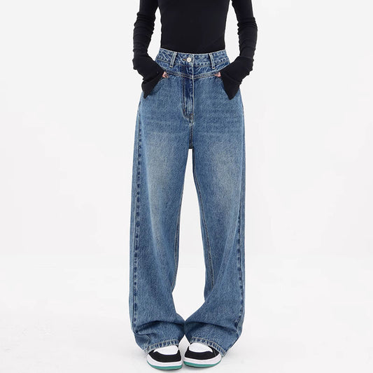 Vintage Blue High Rise Boyfriend Jeans