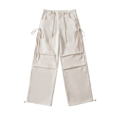 Side Drawstring Pleated Cargo Pants