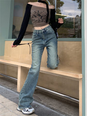 Vintage Light Wash Slim Flared Jeans