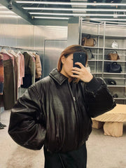 Vintage Padded Cropped Aviator Jacket