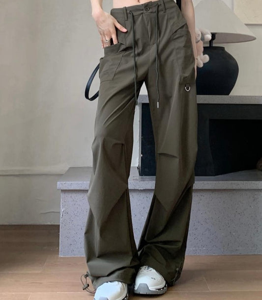 Vintage Wide Leg Parachute Cargo Pants