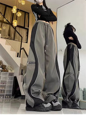 Zipper Stitching Patchwork Baggy Sweatpants
