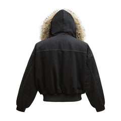 Retro Metal Buckle Hooded Cotton Jacket