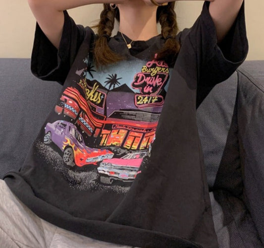 Motel Graphic Short Sleeve Oversized Tee