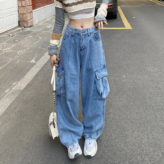 High Street Pocket Baggy Cargo Jeans - fairypeony