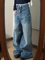 90's Vintage Washed Loose Boyfriend Jeans