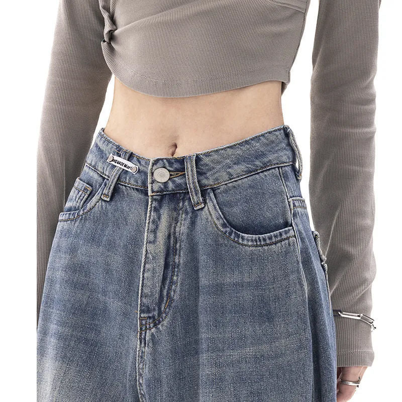 90s Washed High Waist Boyfriend Jeans - fairypeony
