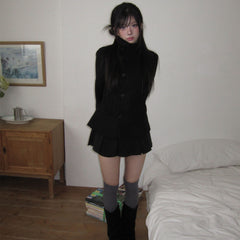 Black woolen coat