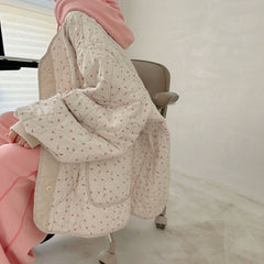 Floral Print Padded Oversized Jacket