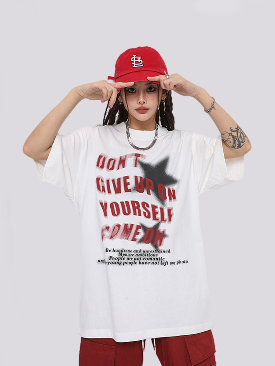 Vintage Star Graphic Oversized Tee - fairypeony