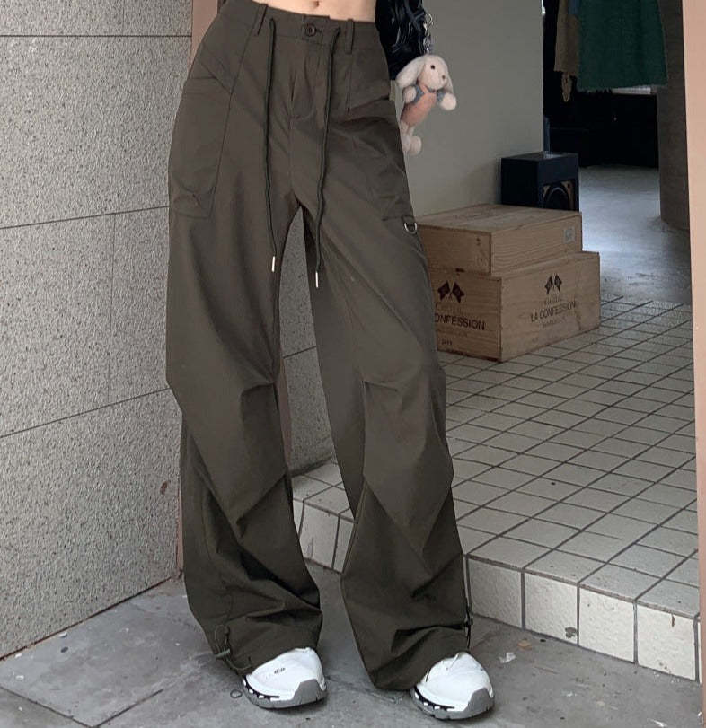 Vintage Wide Leg Parachute Cargo Pants
