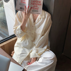 Vintage Solid Color Long Sleeve Blouse
